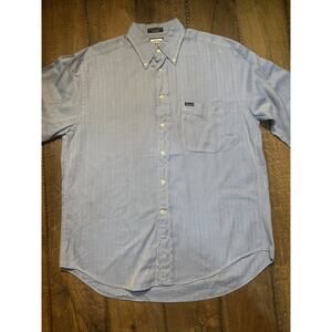 FACONNABLE BY Albert Goldberg Men’s Dress Shirt Blue Made In USA SZ Medium